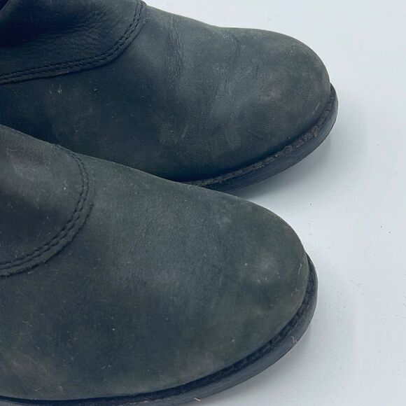 Caterpillar Women's Ankle Booties Double Zip Boots Ruched Leather Black Size 7 - Picture 4 of 16